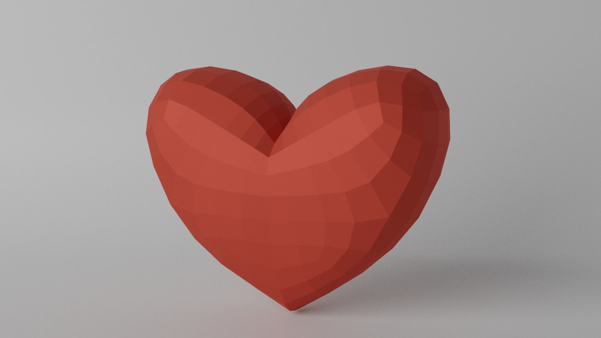 Red Heart Low-poly 3D model_1