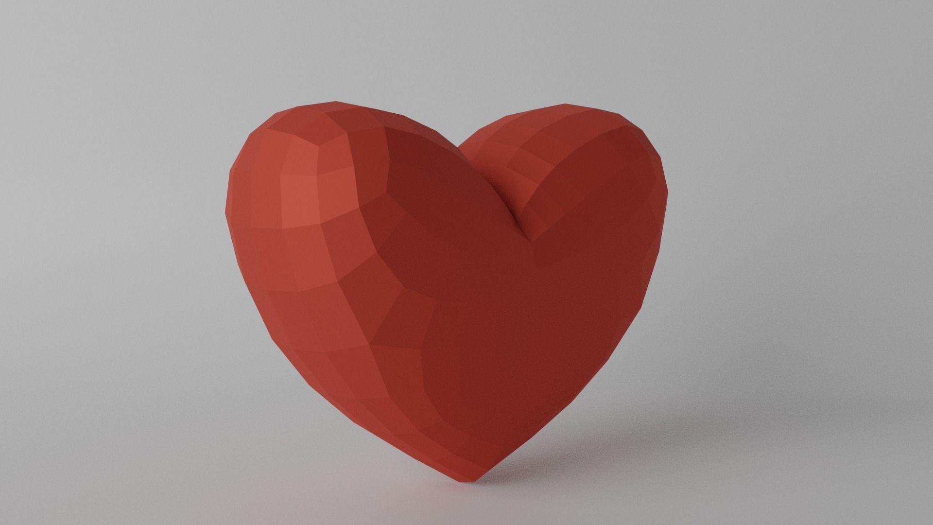 Red Heart Low-poly 3D model_6