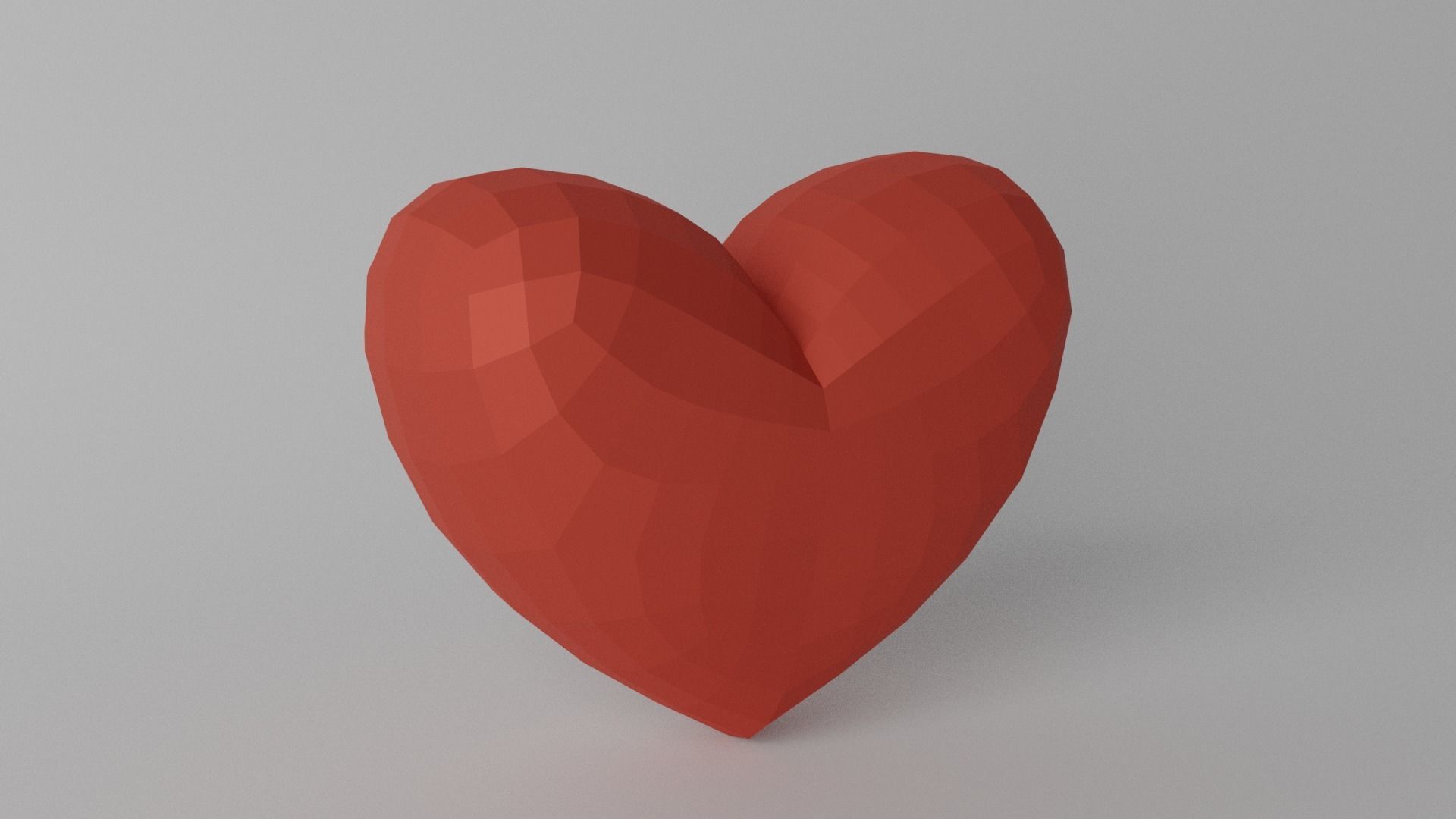 Red Heart Low-poly 3D model_9