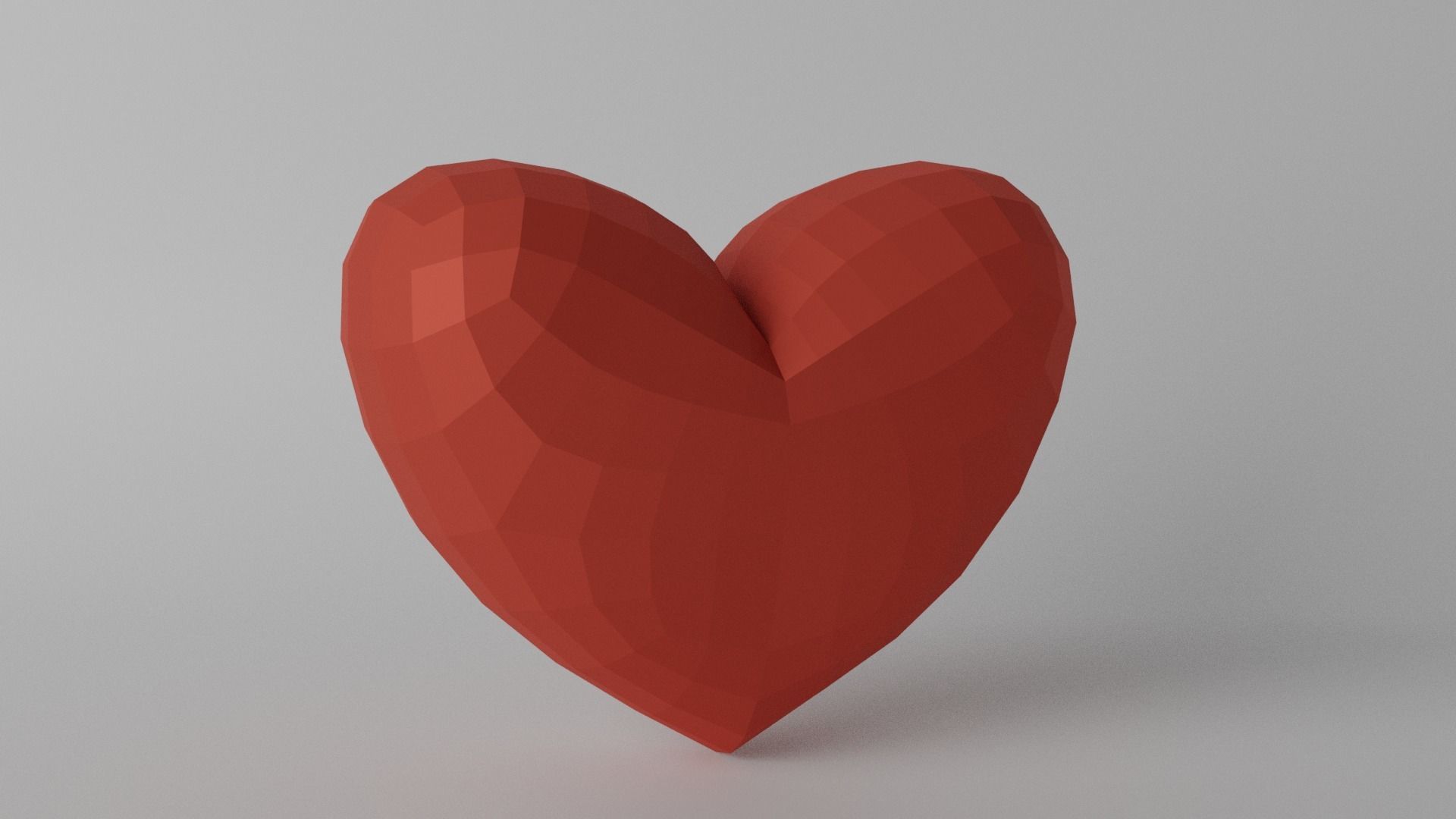 Red Heart Low-poly 3D model_7