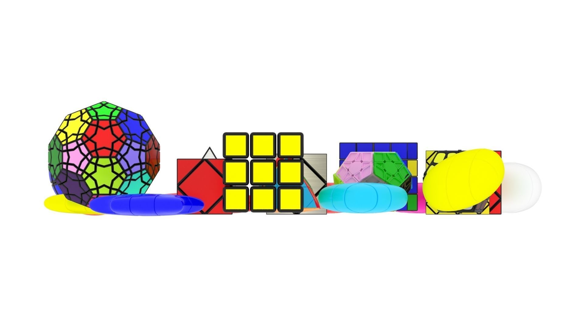 Different Type of Rubiks Cube Collection 3D model_3