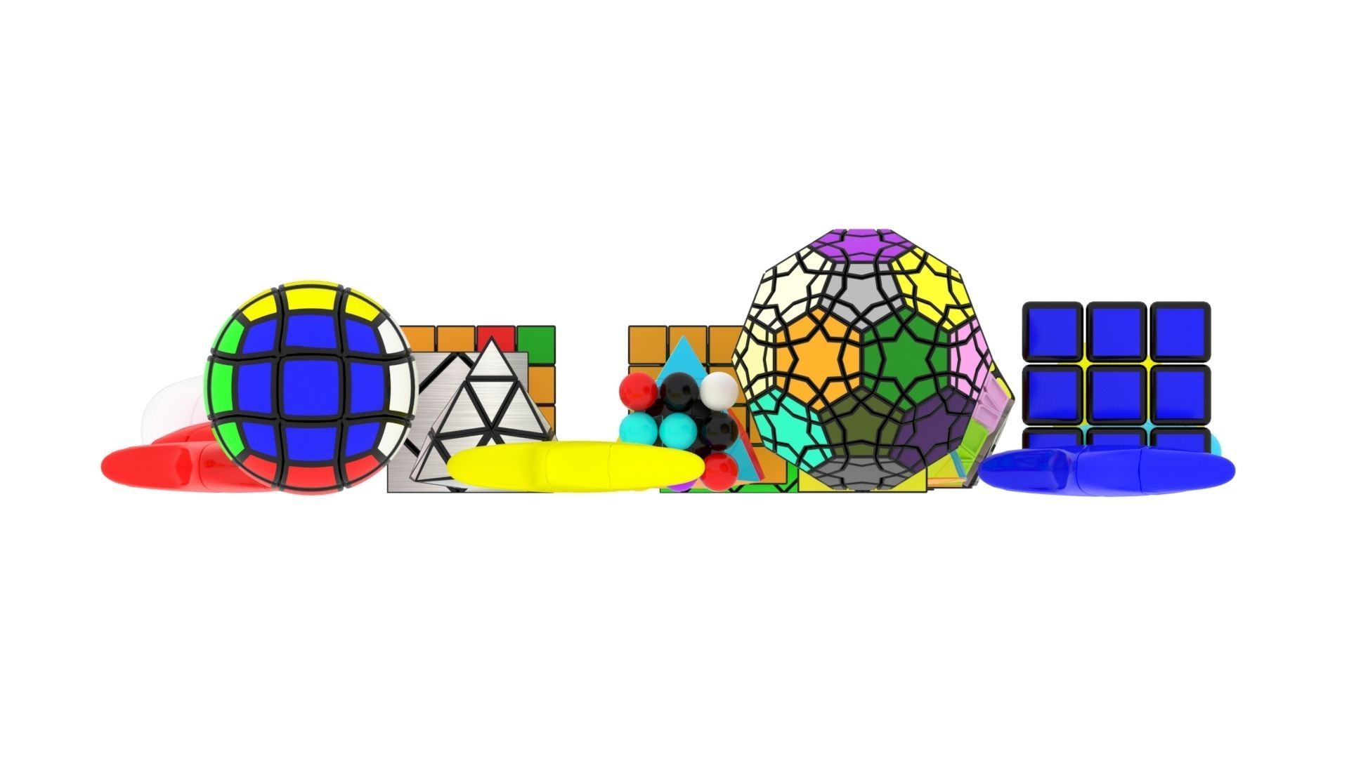 Different Type of Rubiks Cube Collection 3D model_5