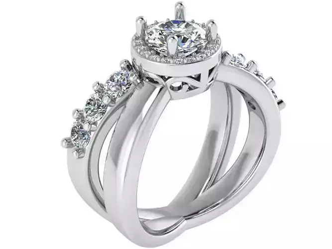  Basket Setting Diamond Ring  for Queens 1790 3D print model