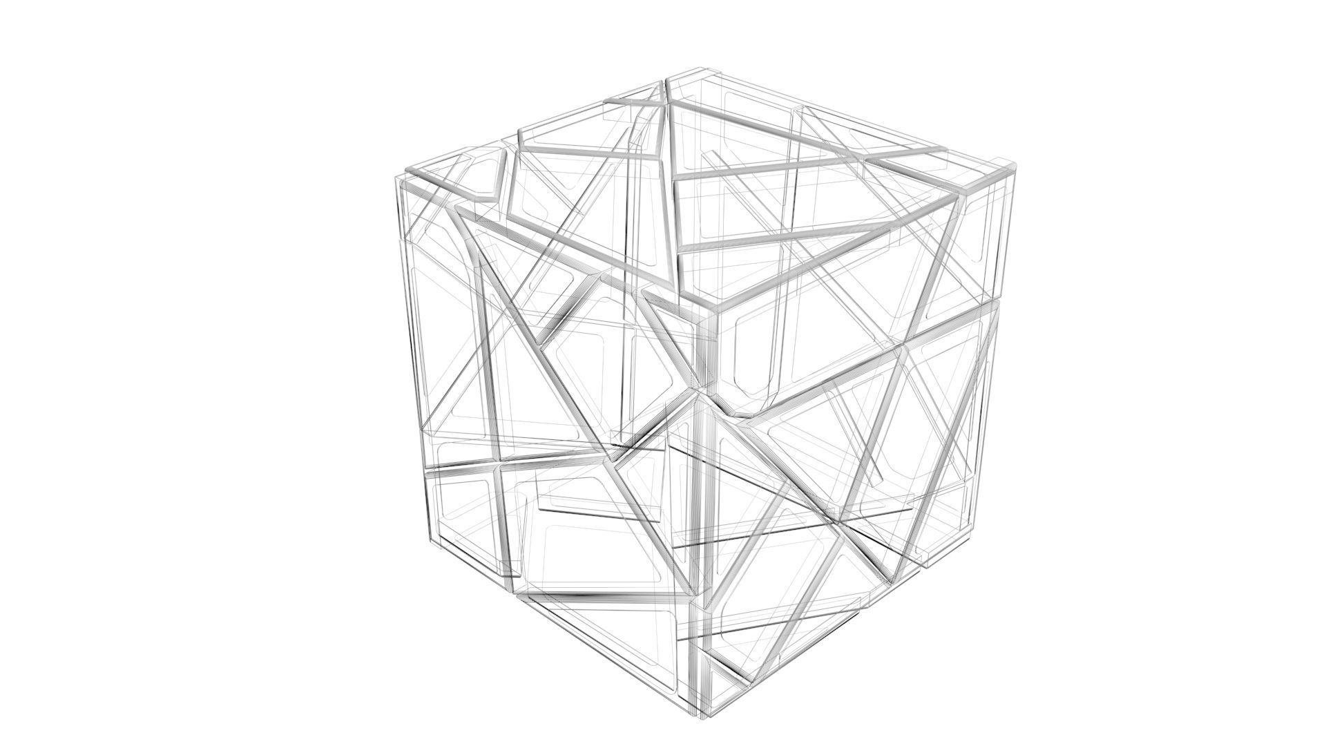 Different Type of Rubiks Cube Set 3D model_22