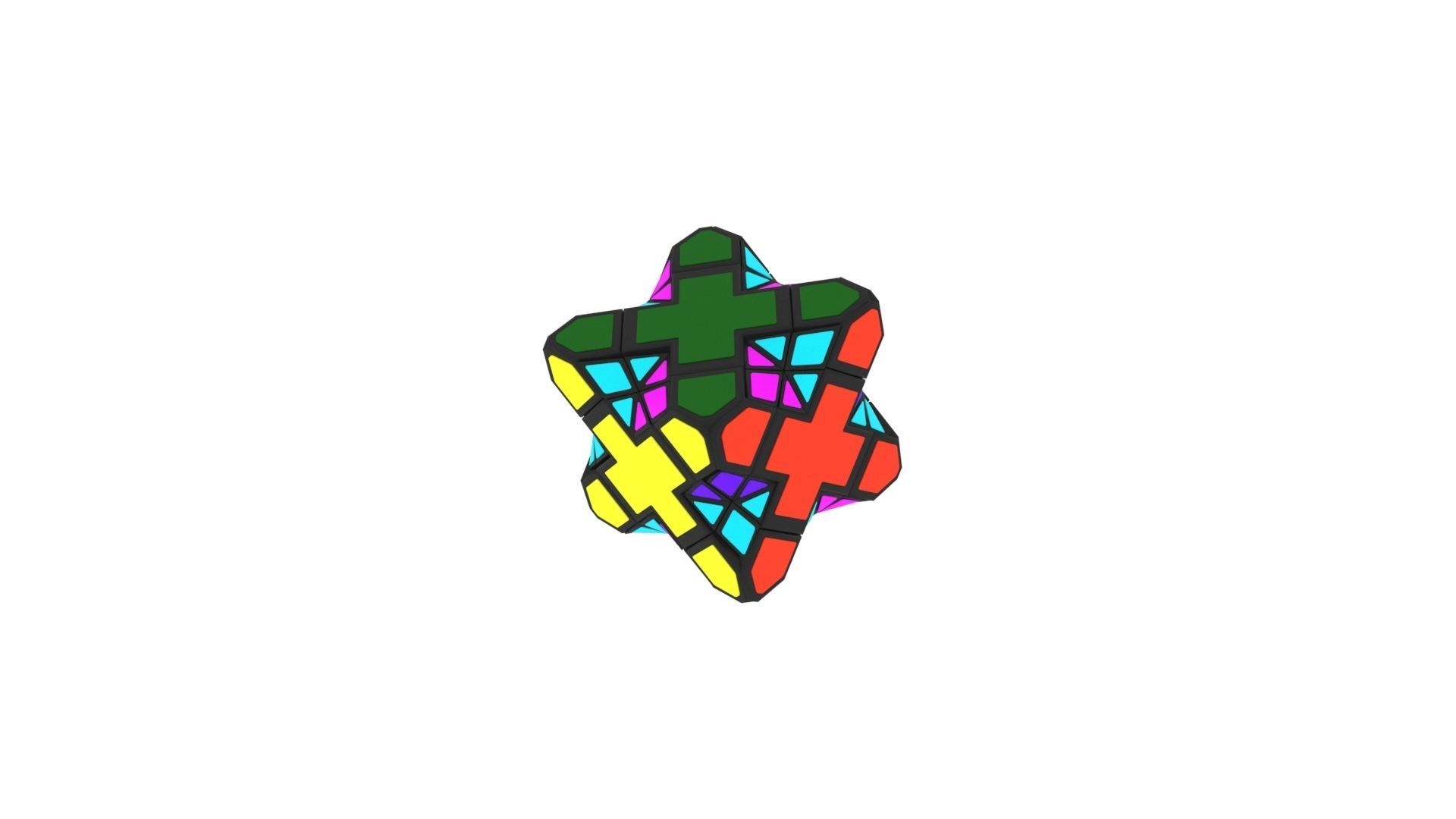 Different Type of Rubiks Cube Set 3D model_6