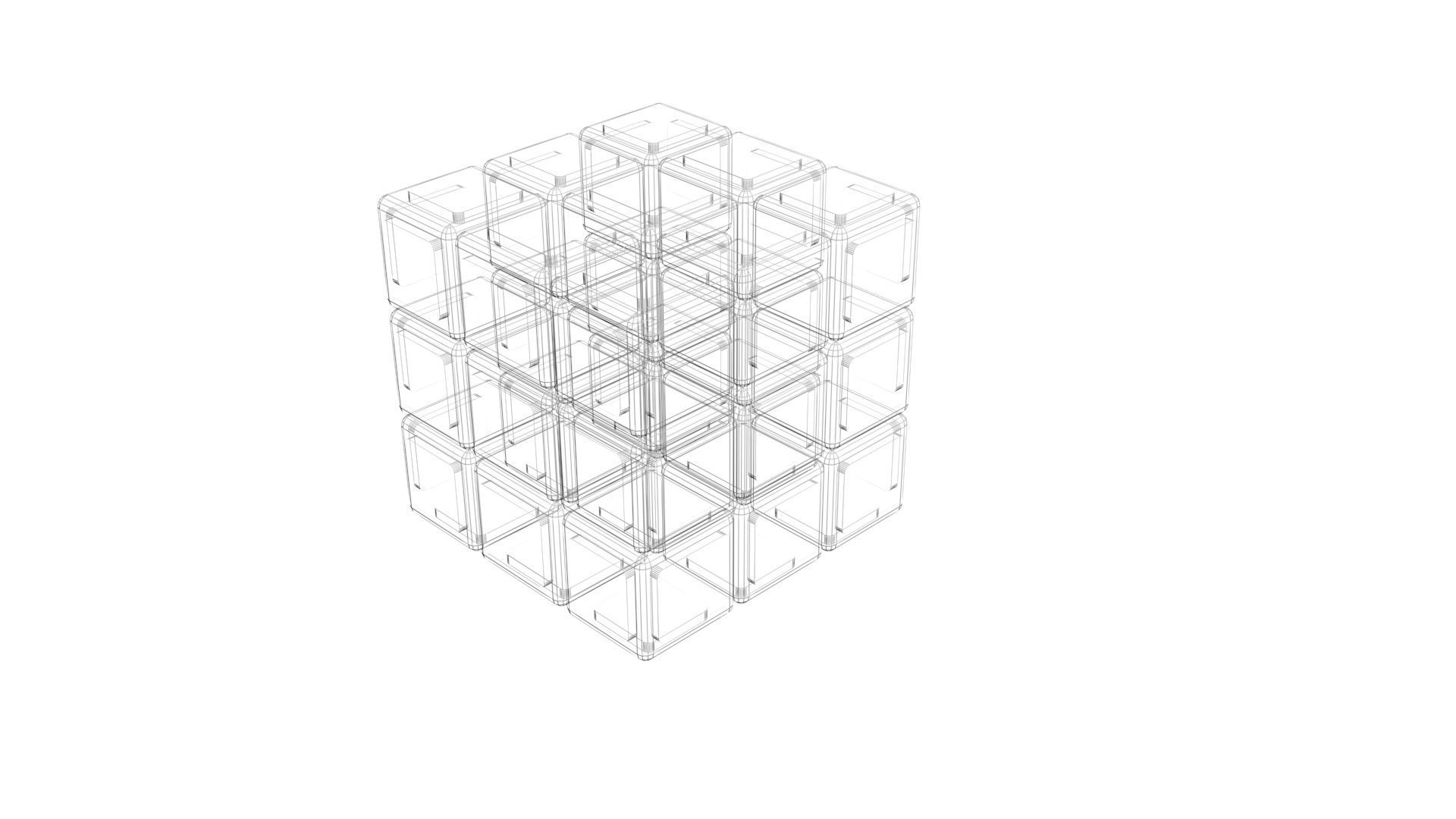 Different Type of Rubiks Cube Set 3D model_21
