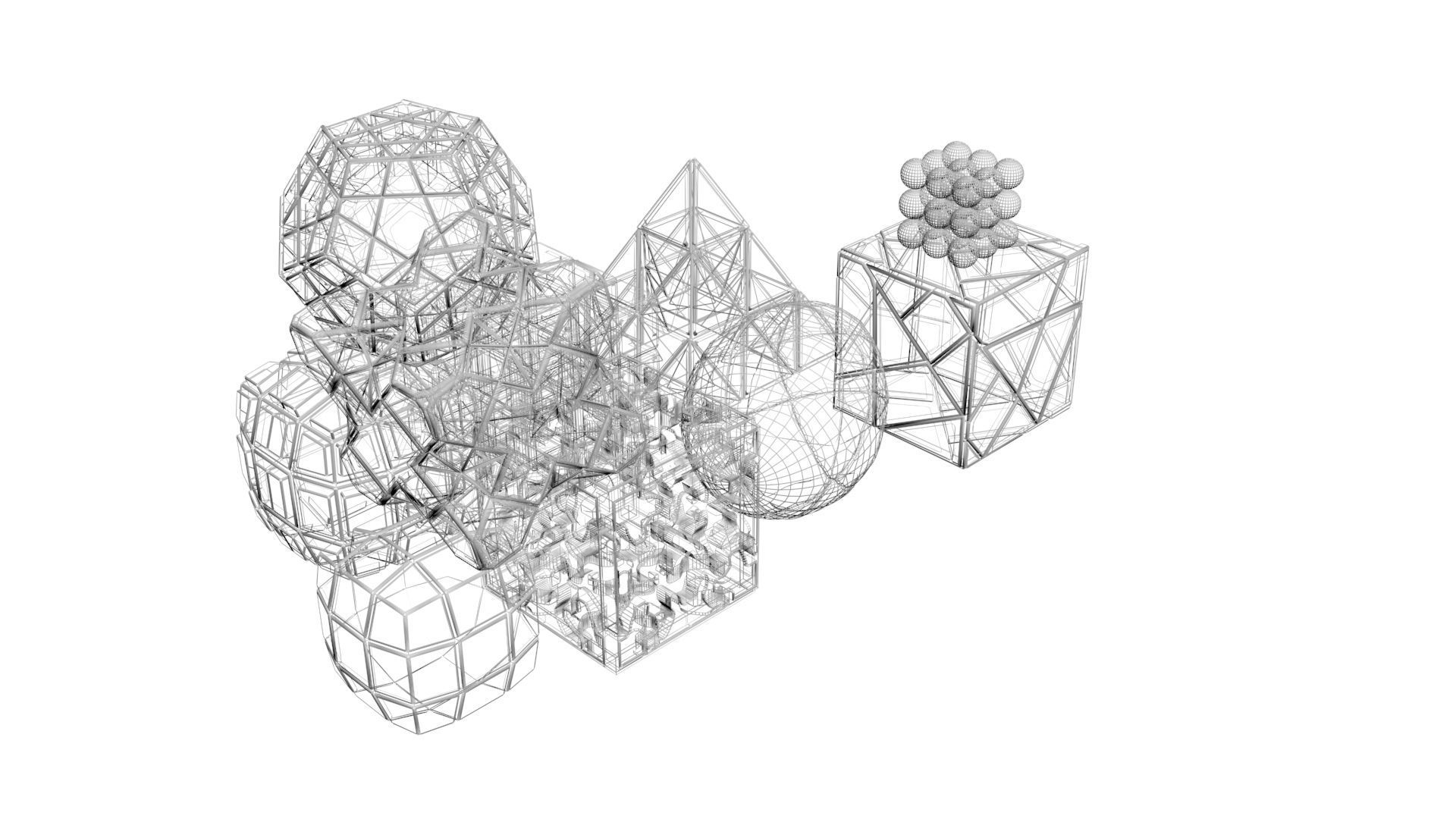 Different Type of Rubiks Cube Set 3D model_13