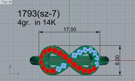  Forever together Brilliant  ring 1793 3D print model 3D print model_4