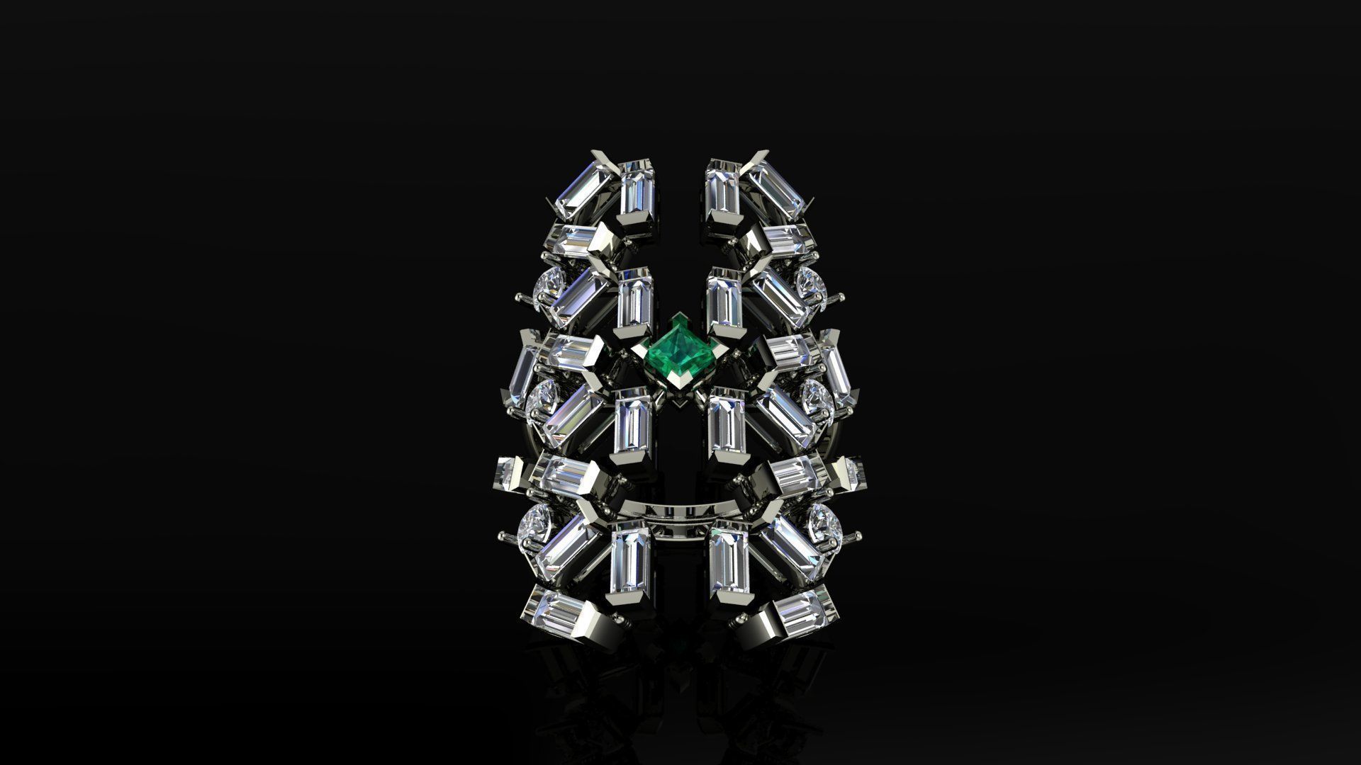 Baguette ring 3D print model_1