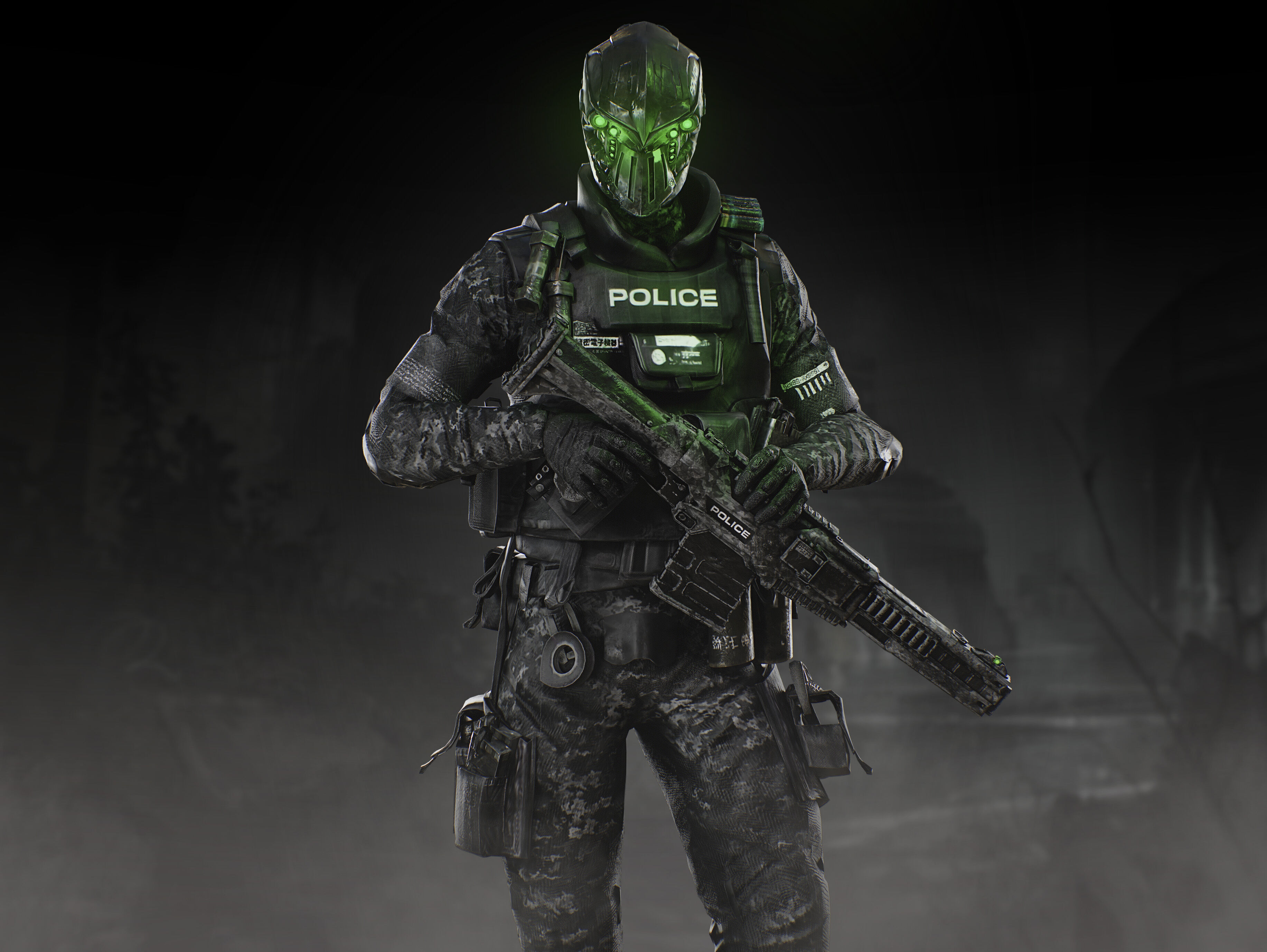 Sci Fi Police Soldier Low-poly 3D model_4