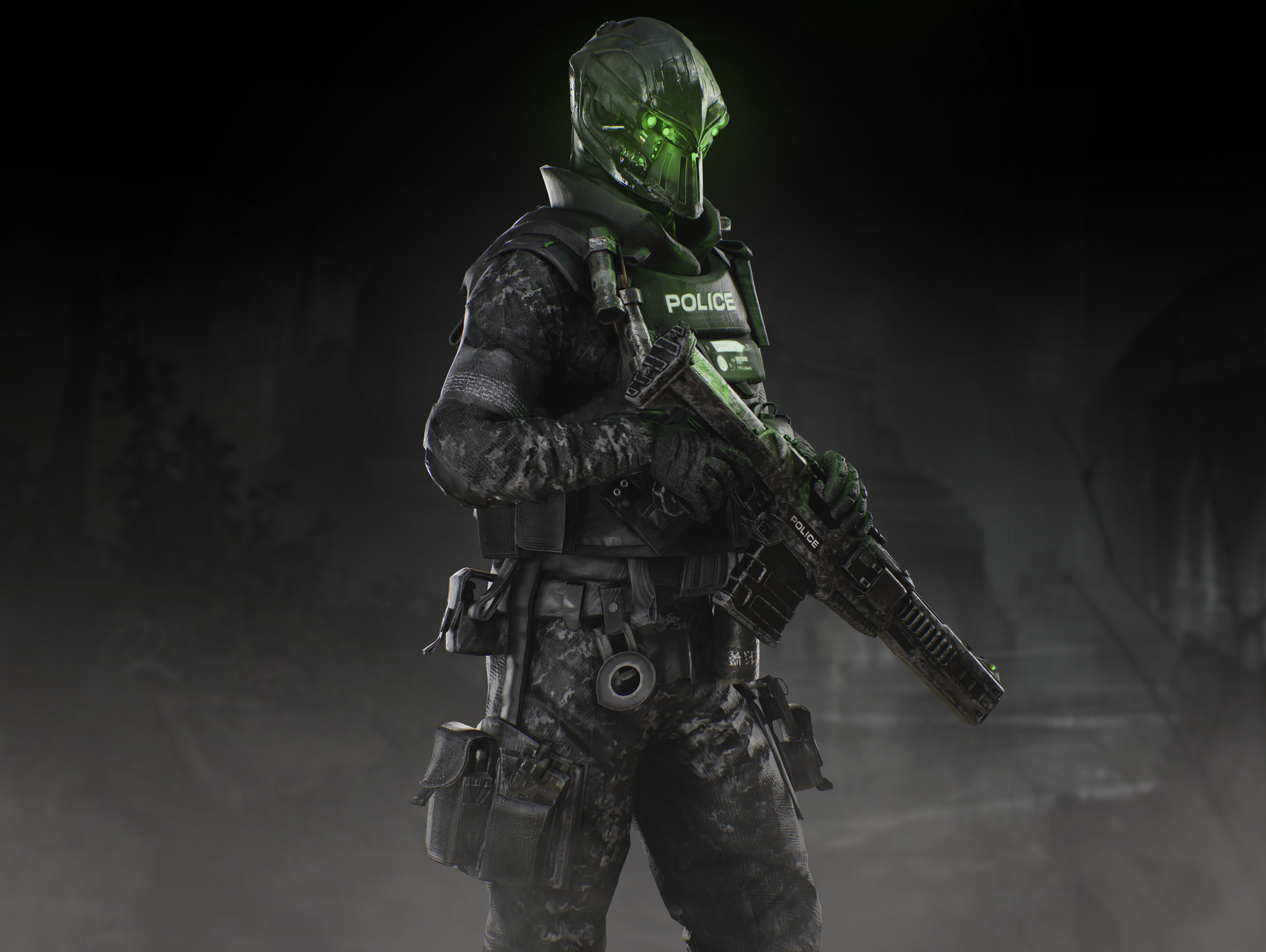 Sci Fi Police Soldier Low-poly 3D model_8