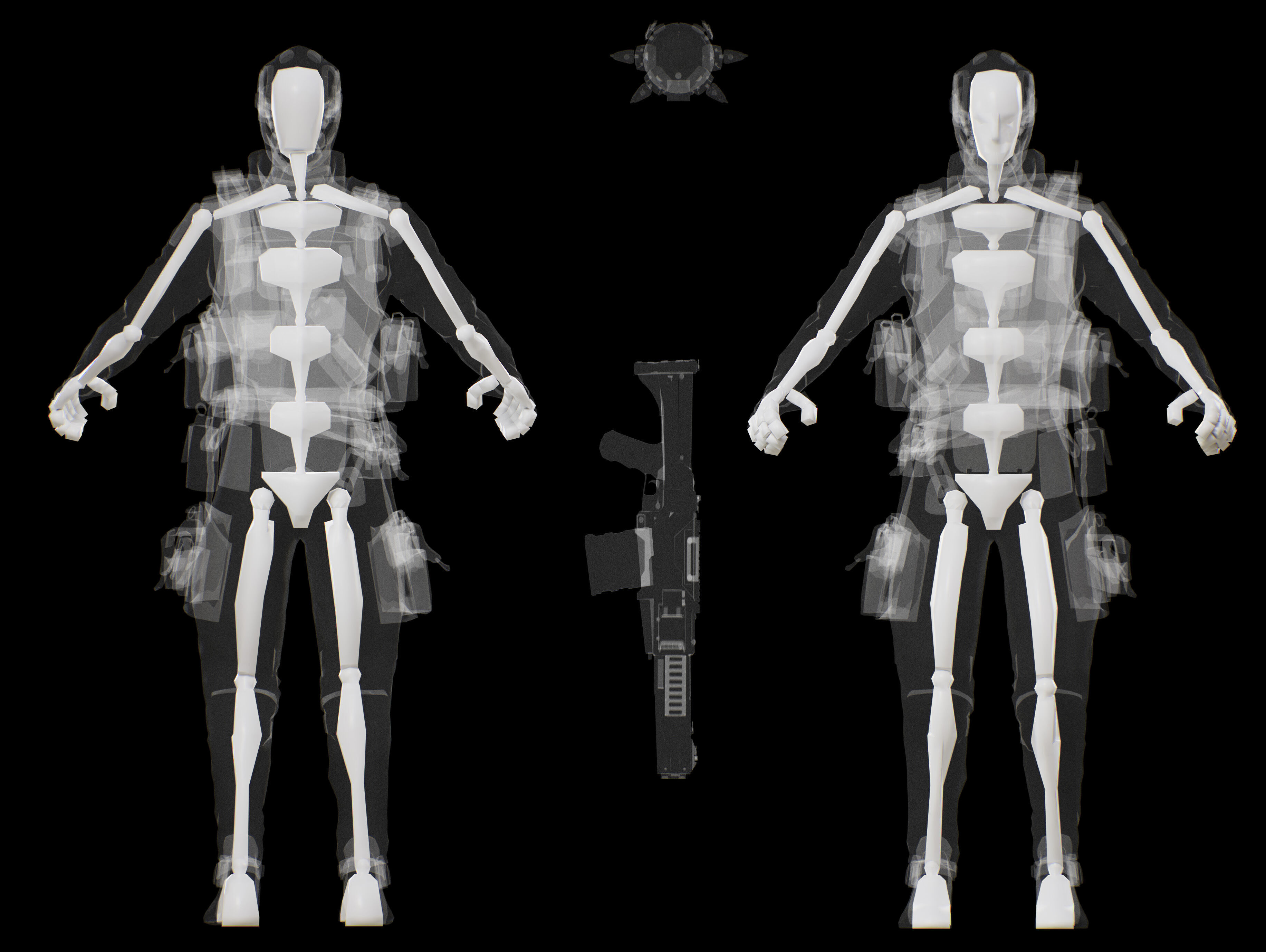 Sci Fi Police Soldier Low-poly 3D model_13