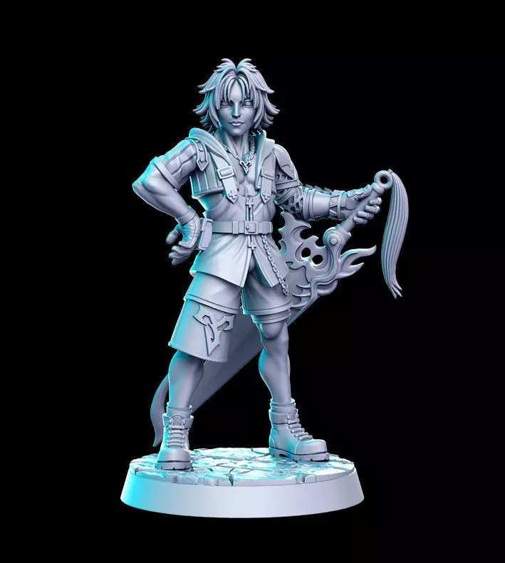 Tidus Final Fantasy 32mm Pre-supported 3D print model_0