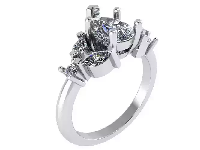 Textured Diamond Ring 1794  3D print model 