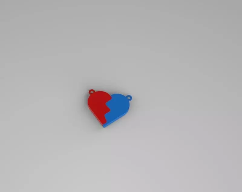 Heart Split Keychain Free 3D print model