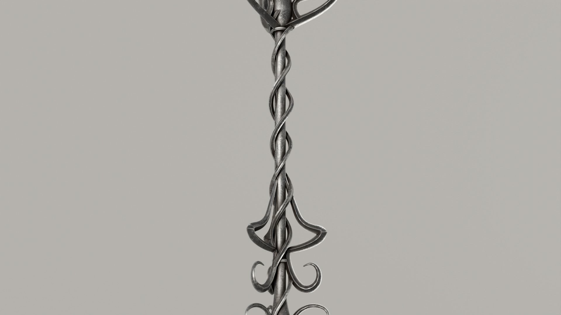 Two detailed game ready gothic-elvish candlesticks Low-poly 3D model_6