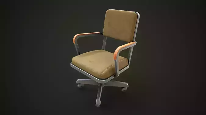 Vintage Officechair Low-poly 3D model