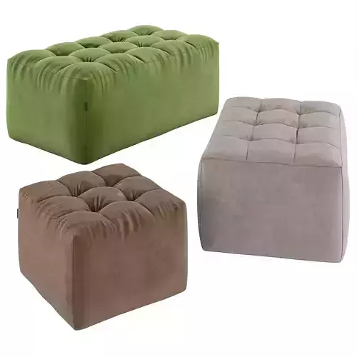 Pouffe Cube Capitone 3D model