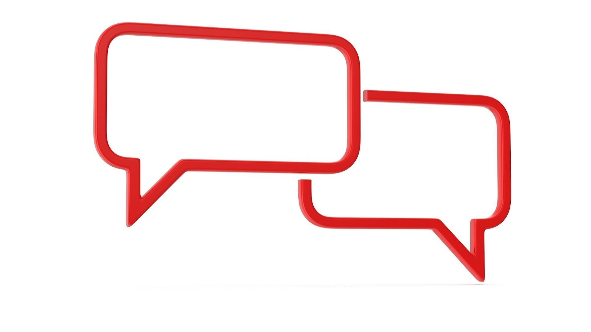 Speech Bubble Set Low-poly 3D model_6