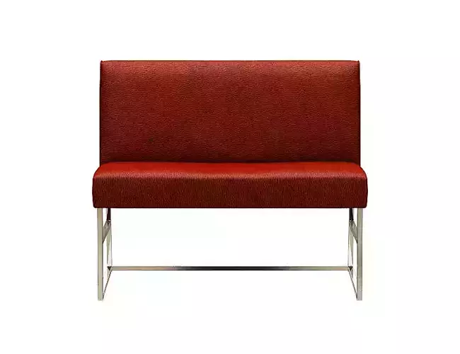 2 seater bench leather and metal