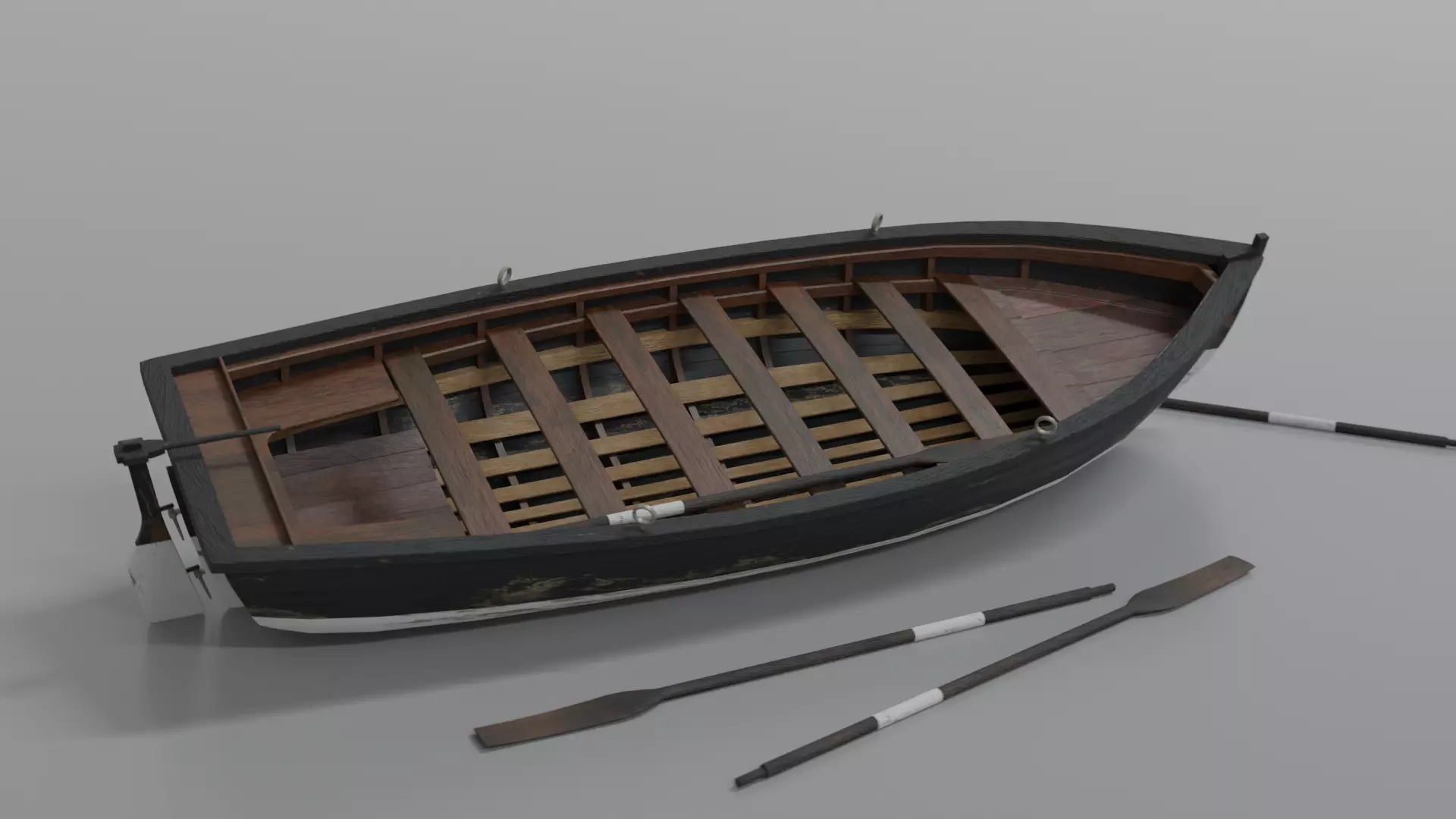 small boat Low-poly 3D model_0