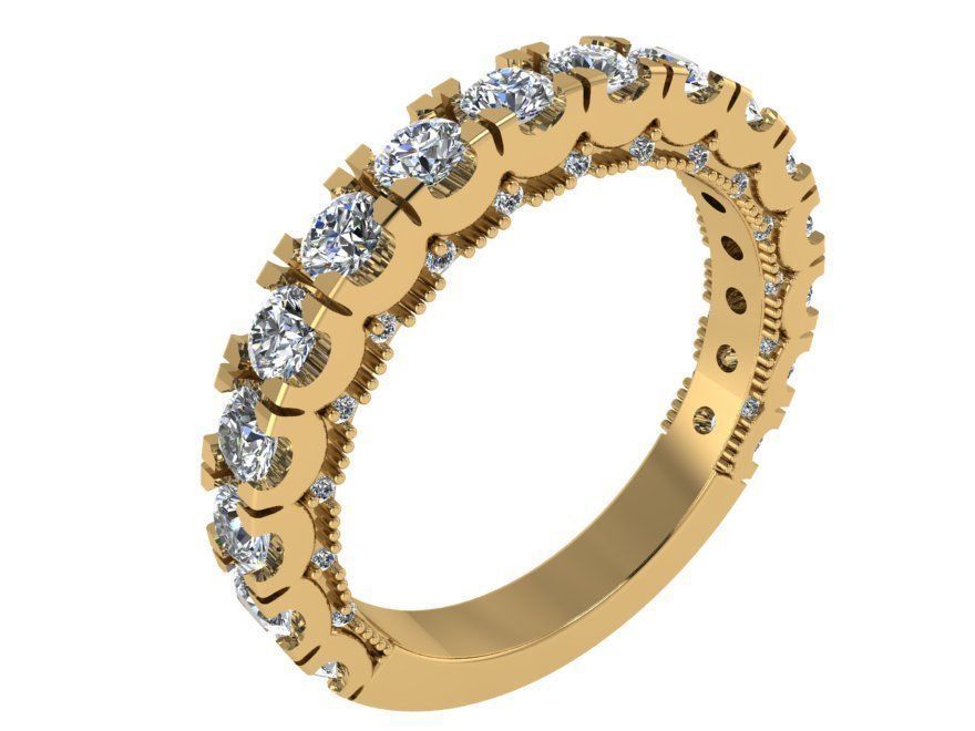 Round Oval Diamond ring 1799 3D print model 3D print model_1