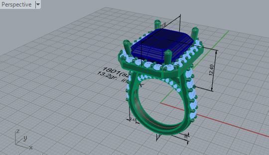 Round Cluster Ring  1801  3D print model 3D print model_7