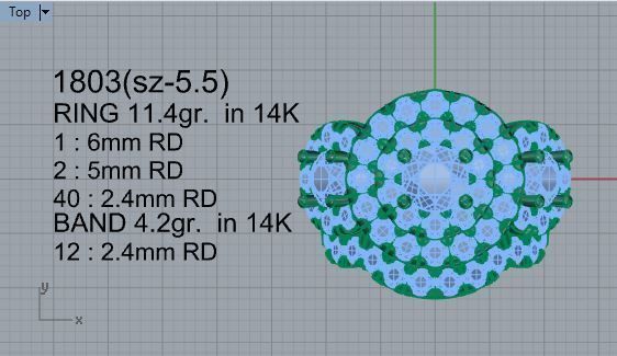 Oval Floral Ring 1803 3D print model 3D print model_4