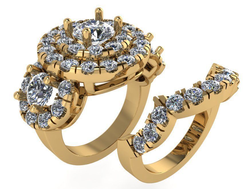 Oval Floral Ring 1803 3D print model 3D print model_1