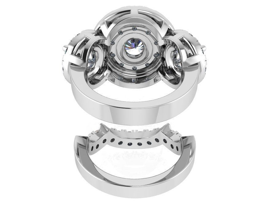 Oval Floral Ring 1803 3D print model 3D print model_3