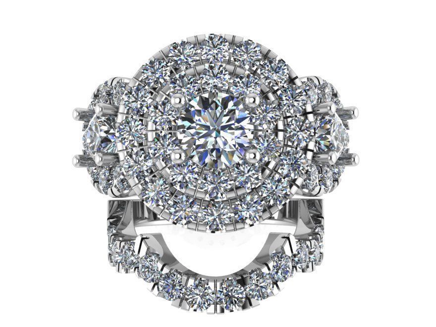 Oval Floral Ring 1803 3D print model 3D print model_2