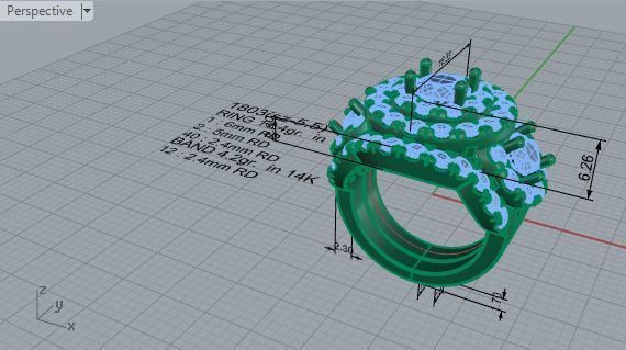 Oval Floral Ring 1803 3D print model 3D print model_7