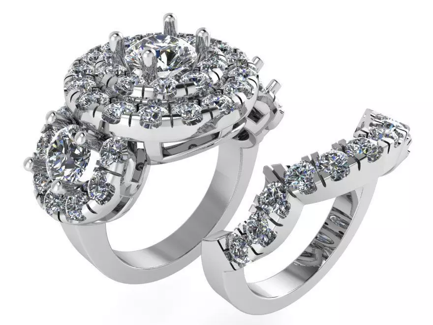 Oval Floral Ring 1803 3D print model 3D print model_0