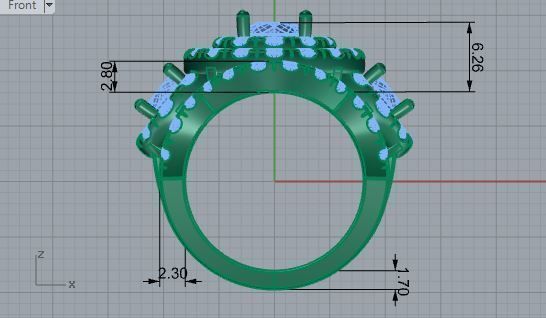 Oval Floral Ring 1803 3D print model 3D print model_5