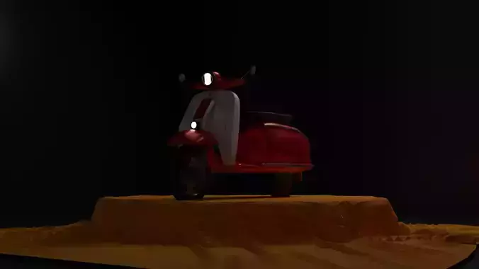 LOW POLY SCOOTER in desert
