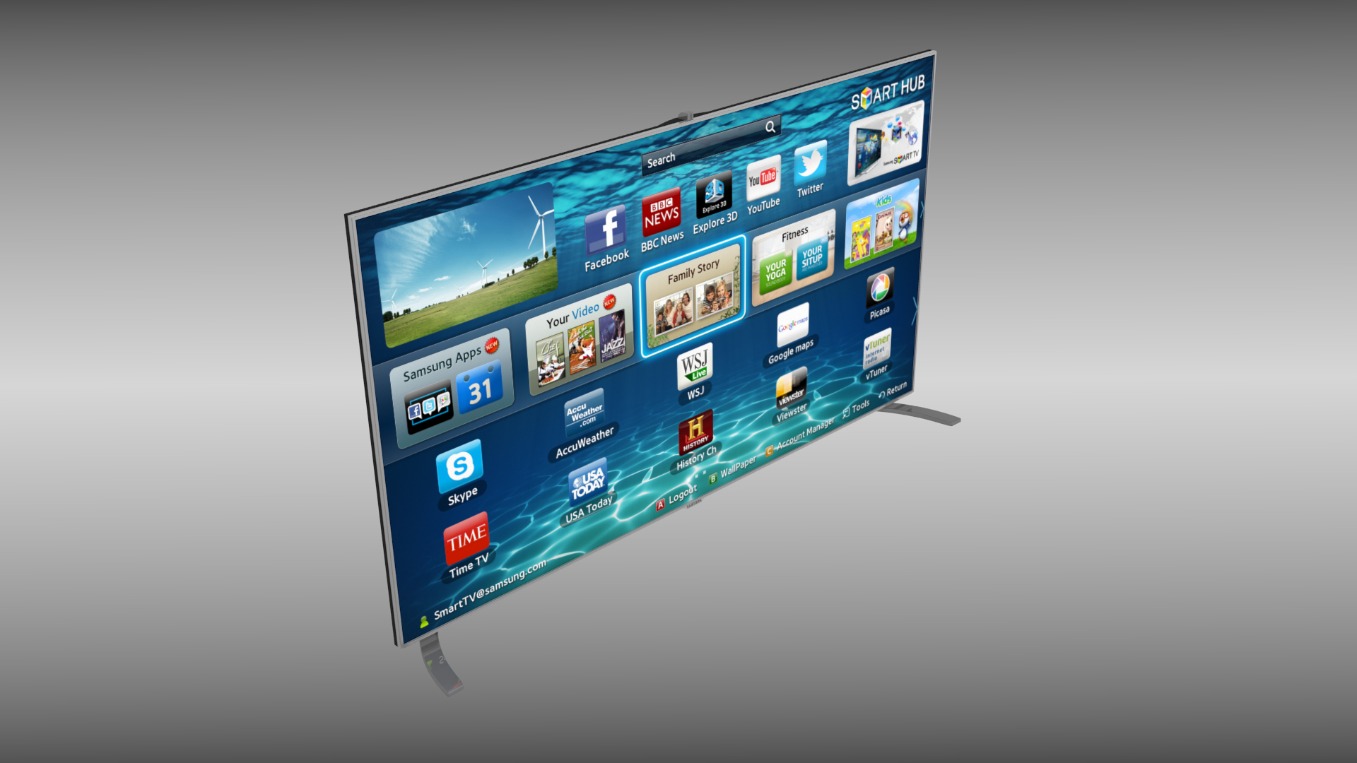 Samsung Smart TV 39876 3D model_1