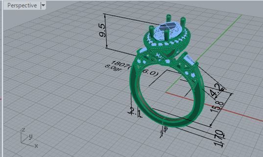 Tear Diamond ring 1807 3D print Model 3D print model_7