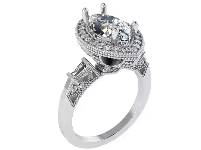 Tear Diamond ring 1807 3D print Model