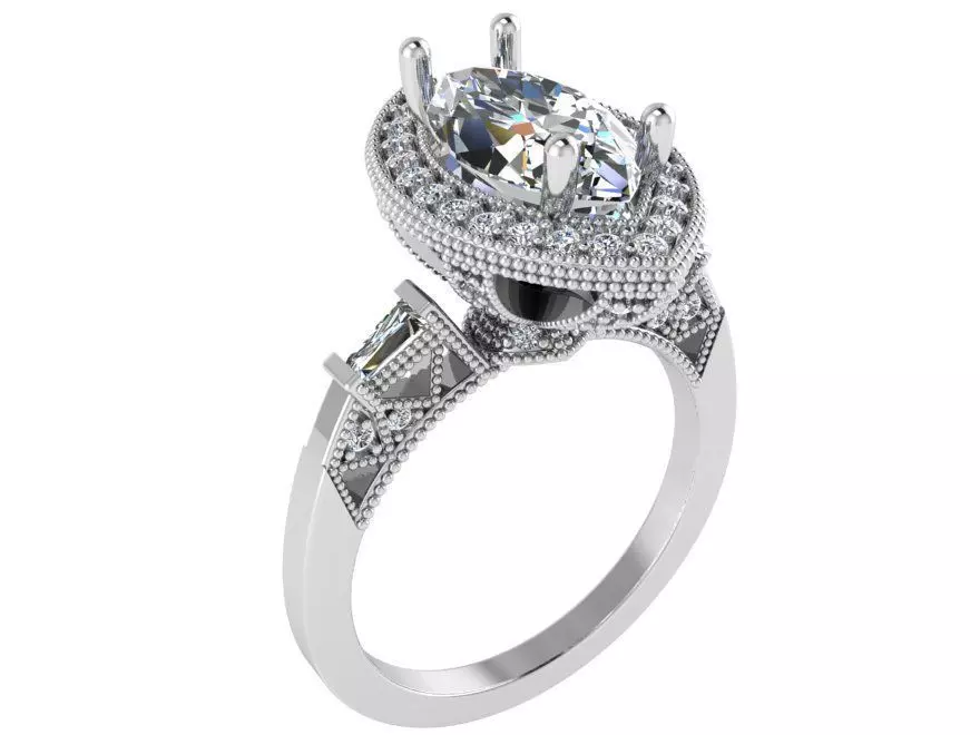 Tear Diamond ring 1807 3D print Model 3D print model_0