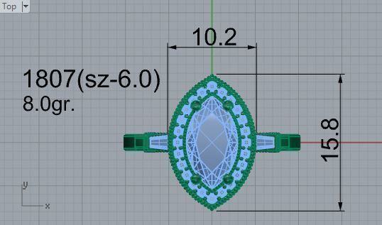 Tear Diamond ring 1807 3D print Model 3D print model_4
