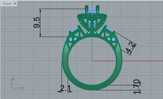 Tear Diamond ring 1807 3D print Model 3D print model_5