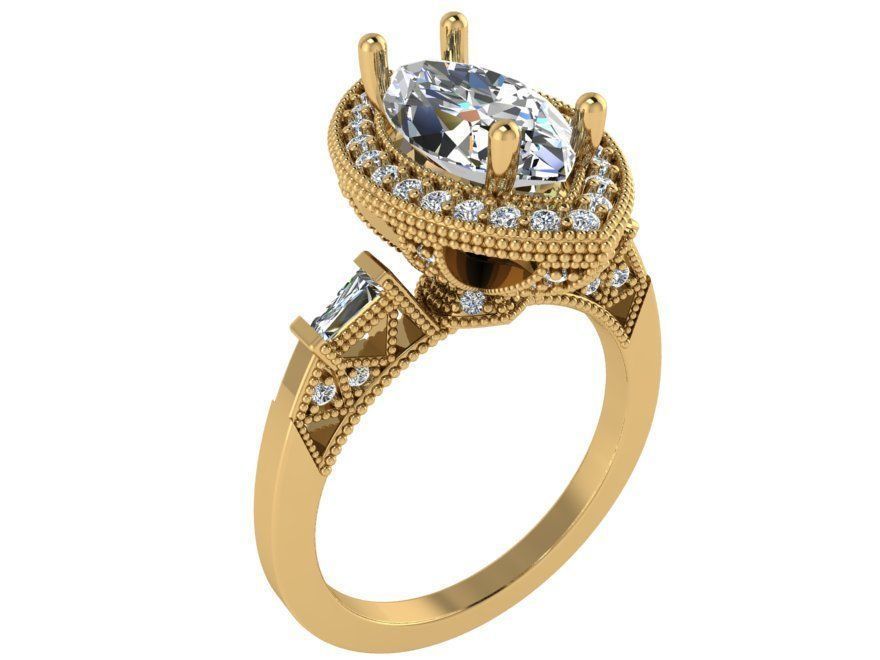 Tear Diamond ring 1807 3D print Model 3D print model_1