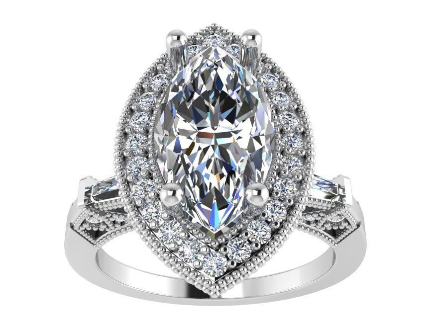 Tear Diamond ring 1807 3D print Model 3D print model_2