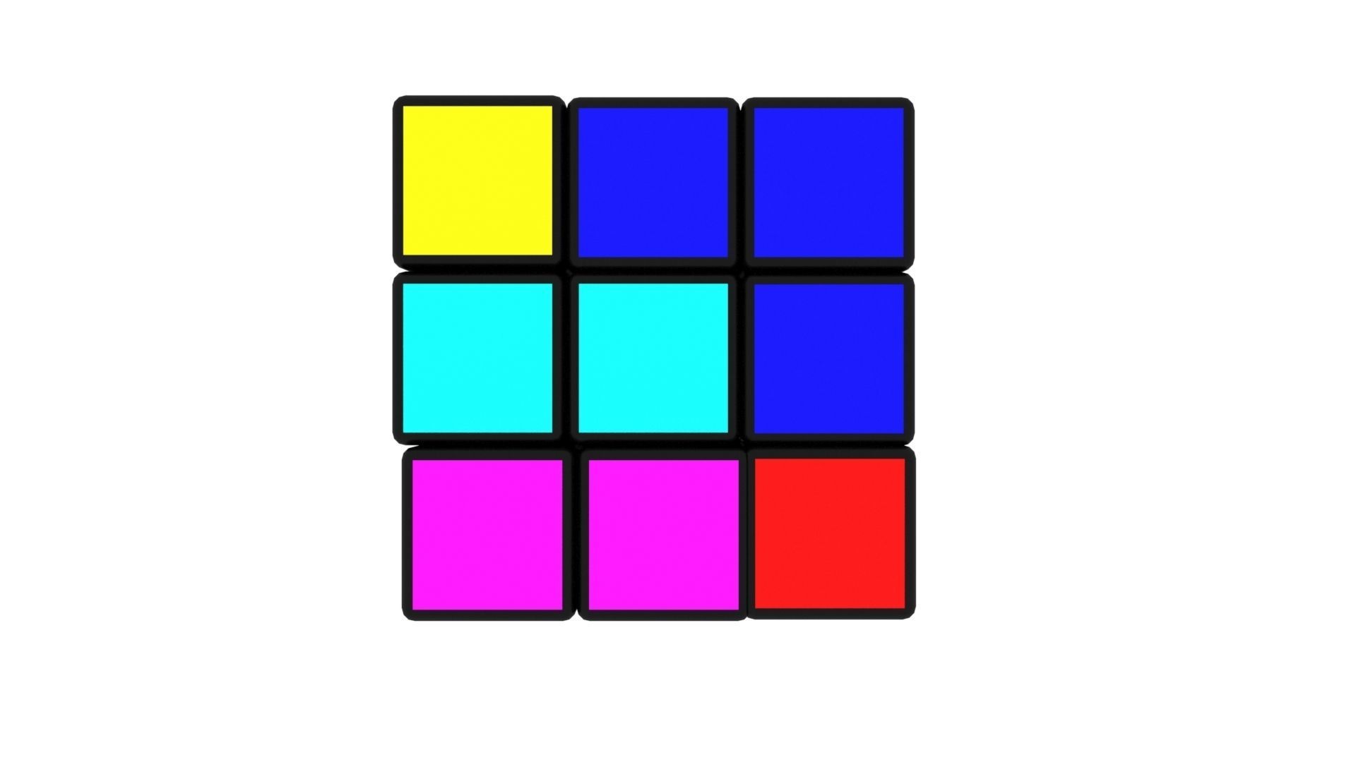 Rubiks Cube With Solving Animation 3D model_9