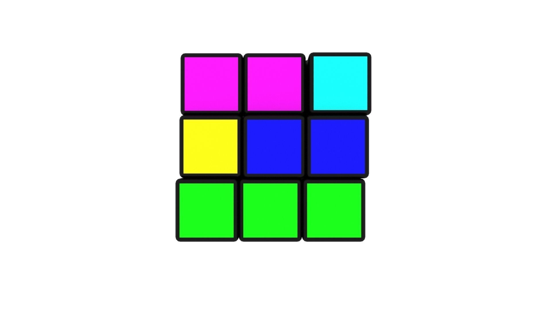 Rubiks Cube With Solving Animation 3D model_7