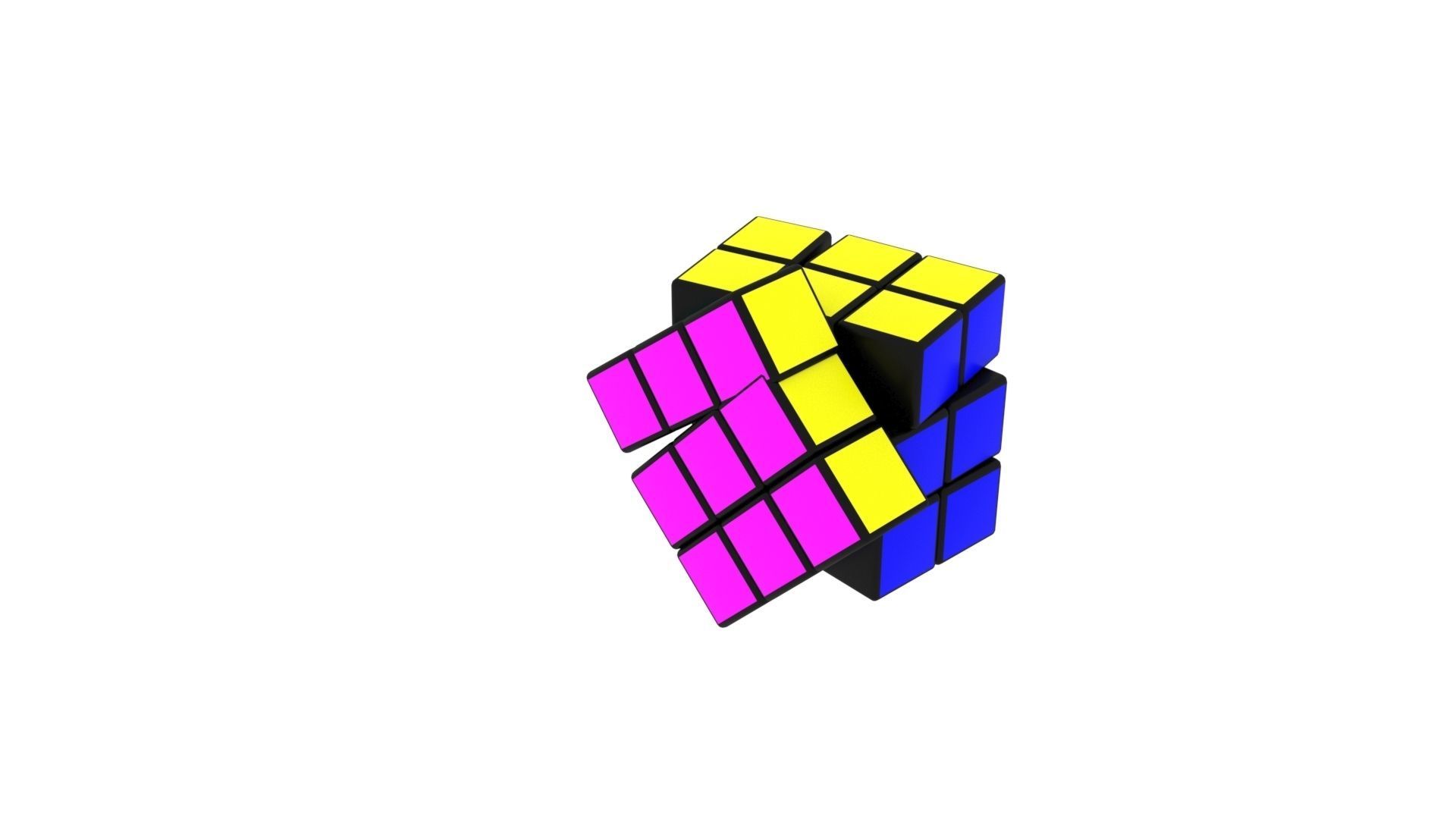 Rubiks Cube With Solving Animation 3D model_2