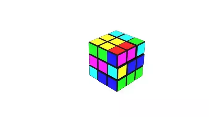 Rubiks Cube With Solving Animation 3D model