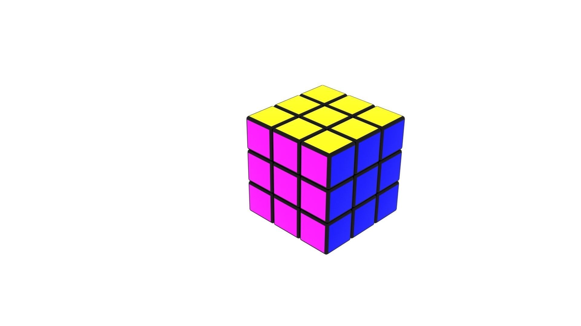 Rubiks Cube With Solving Animation 3D model_1