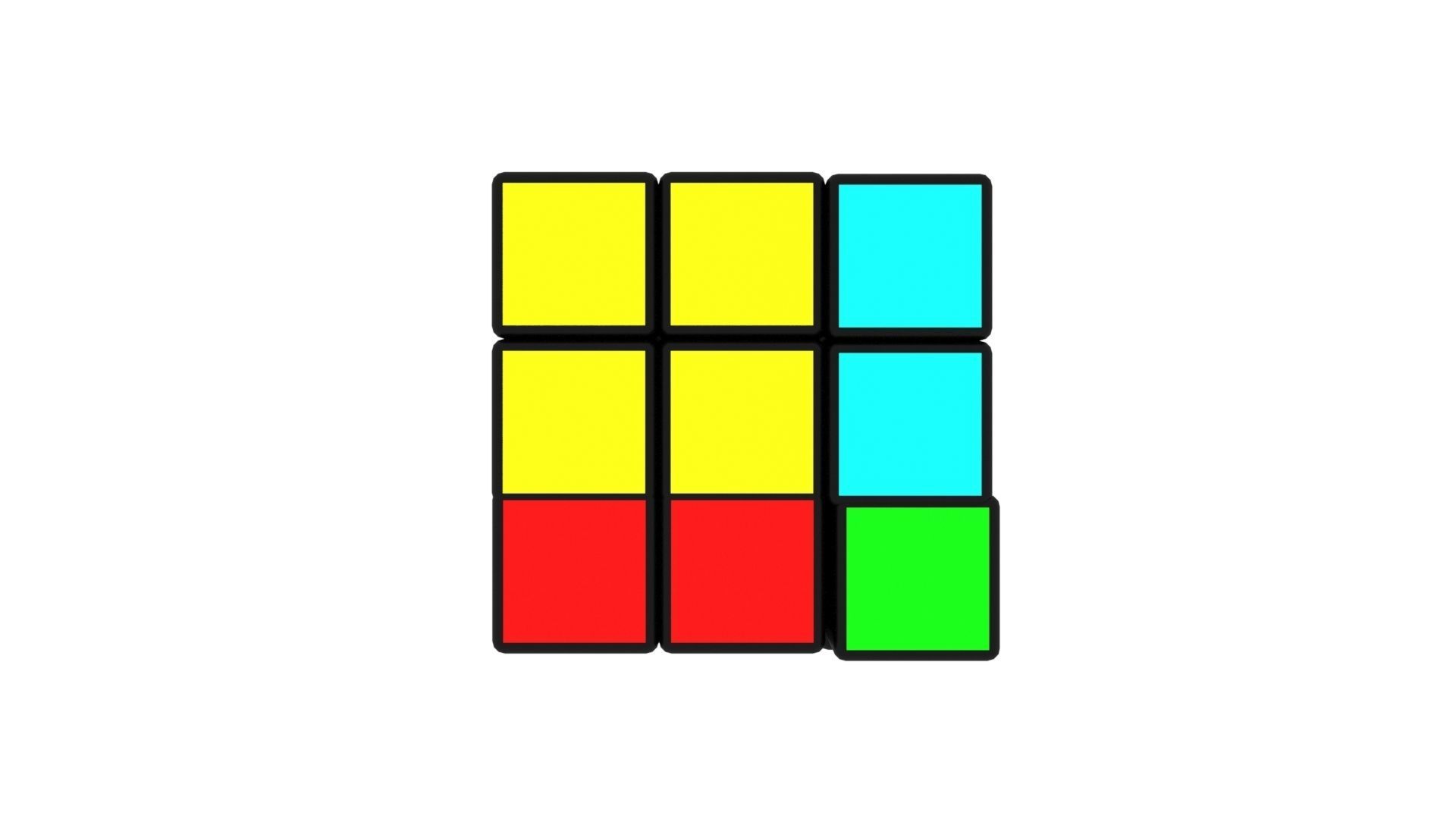 Rubiks Cube With Solving Animation 3D model_6