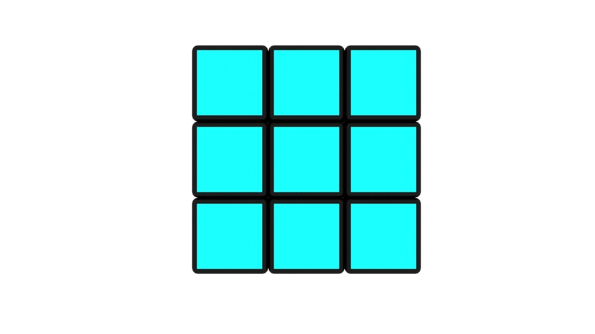 Rubiks Cube With Solving Animation 3D model_16